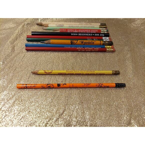Lot Of 15 Vintage Pencils, Wyandotte, Skilcraft, Garfield, Ads, Dixon, Sears - Picture 7 of 16